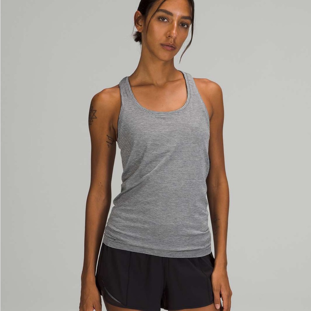 Lululemon Grey Striped Tank Top